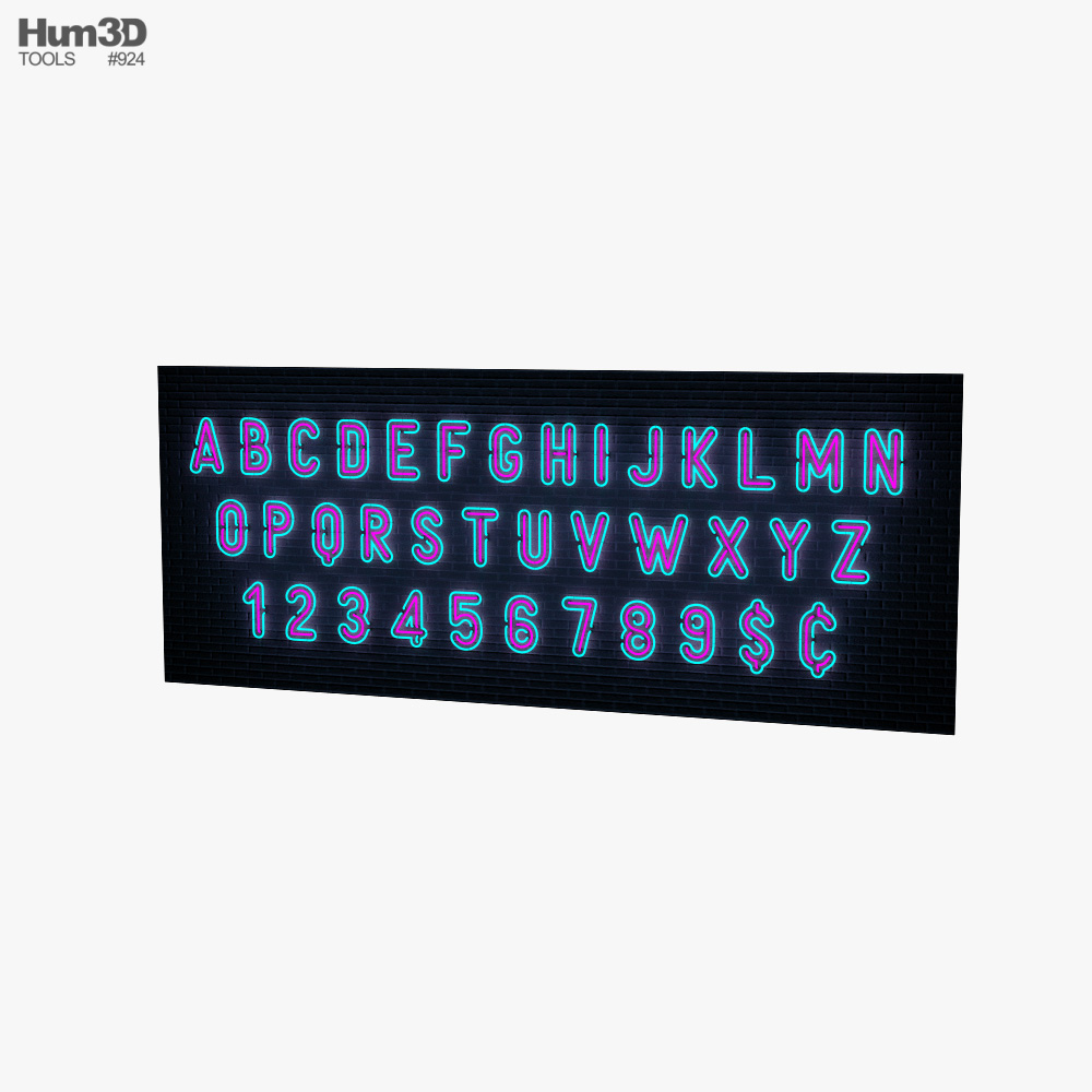 Alphabet Neon 3D model