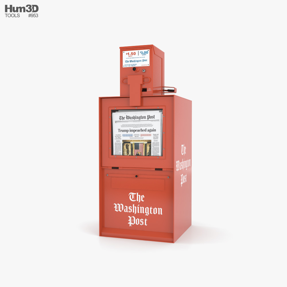 신문 자판기 3D 모델 