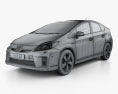 Toyota Prius 2010 3D模型 wire render