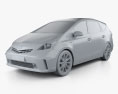 Toyota Prius V 2013 3d model clay render