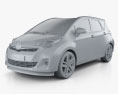 Toyota Ractis (Verso S) 2014 3d model clay render