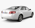 Toyota Camry 2011 with HQ interior 3d model back view