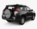 Toyota Land Cruiser Prado 3-Türer 2011 3D-Modell Rückansicht