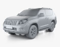 Toyota Land Cruiser Prado 3-Türer 2011 3D-Modell clay render