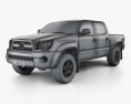 Toyota Tacoma Double Cab 2011 3D 모델  wire render