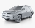 Toyota Highlander (Kluger) híbrido 2014 Modelo 3D clay render