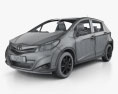 Toyota Yaris (Vitz) 5door 2014 3d model wire render