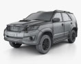 Toyota Fortuner 2014 3D-Modell wire render