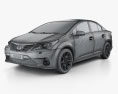 Toyota Avensis 세단 2014 3D 모델  wire render