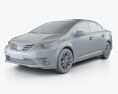 Toyota Avensis sedan 2014 3D-Modell clay render