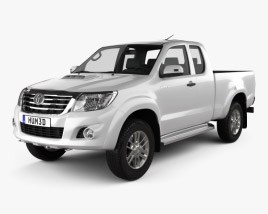 3D model of Toyota Hilux Extra Cab 2015