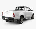 Toyota Hilux Extra Cab 2015 3d model back view