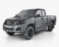 Toyota Hilux Extra Cab 2015 3d model wire render