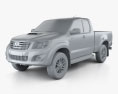 Toyota Hilux Extra Cab 2015 3d model clay render