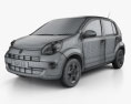 Toyota Passo 2015 3D-Modell wire render