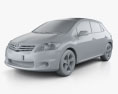 Toyota Auris 2015 3d model clay render
