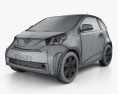 Toyota IQ 2012 3D-Modell wire render