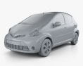 Toyota Aygo 5-Türer 2013 3D-Modell clay render
