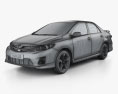Toyota Corolla 2015 3d model wire render