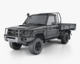 Toyota Land Cruiser (J70) Pickup GXL 2013 3D模型 wire render