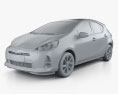 Toyota Prius C (Aqua) 2014 3d model clay render