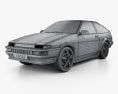 Toyota Sprinter Trueno AE86 трьохдверний 1985 3D модель wire render