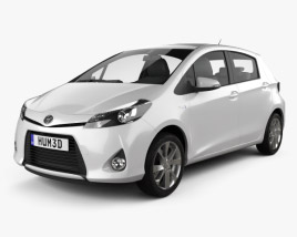 3D model of Toyota Yaris (Vitz) hybrid 2016