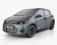 Toyota Yaris (Vitz) hybrid 2016 3d model wire render