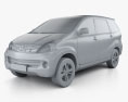 Toyota Avanza 2014 3d model clay render