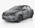 Toyota Etios 2014 3d model wire render
