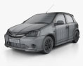 Toyota Etios Liva 2014 3d model wire render