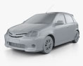 Toyota Etios Liva 2014 3d model clay render