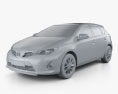 Toyota Auris hatchback 2016 3d model clay render