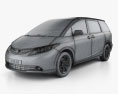 Toyota Previa 2012 3d model wire render