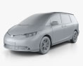 Toyota Previa 2012 3d model clay render