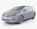 Toyota Vios 2016 3d model clay render