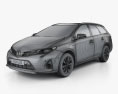 Toyota Auris Touring 하이브리드 2016 3D 모델  wire render
