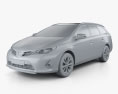 Toyota Auris Touring ハイブリッ 2016 3Dモデル clay render