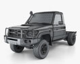 Toyota Land Cruiser (J70) Cab Chassis GXL 2013 Modello 3D wire render