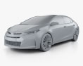Toyota Corolla Furia 2016 Modello 3D clay render