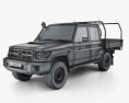 Toyota Land Cruiser (J70) ダブルキャブ Pickup 2012 3Dモデル wire render
