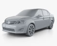 Toyota Corolla Axio 2015 3d model clay render