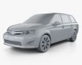 Toyota Corolla Fielder 2015 3Dモデル clay render