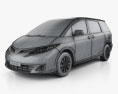 Toyota Previa 2014 3d model wire render