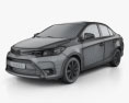 Toyota Yaris sedan 2017 3D-Modell wire render