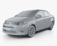 Toyota Yaris Sedán 2014 Modelo 3D clay render