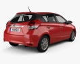 Toyota Yaris 5-door hatchback 2017 3d model back view