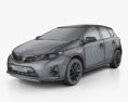 Toyota Auris hatchback 5-door with HQ interior 2016 3d model wire render