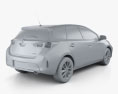 Toyota Auris 해치백 5도어 인테리어 가 있는 2016 3D 모델 