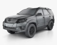 Toyota Fortuner with HQ interior 2014 3d model wire render